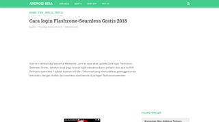 
                            9. Cara login Flashzone-Seamless Gratis 2018 - Android Bisa