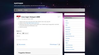 
                            5. Cara login Hotspot UMM | syamoppa