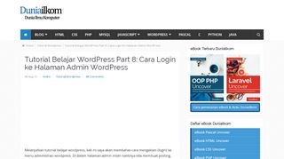 
                            4. Cara Login ke Halaman Admin Wordpress | Duniailkom