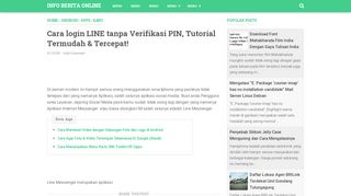 
                            7. Cara login LINE tanpa Verifikasi PIN, Tutorial ... - Info Berita Online