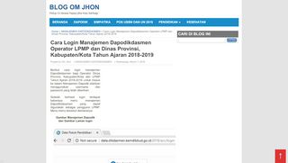 
                            9. Cara Login Manajemen Dapodikdasmen Operator LPMP dan Dinas ...