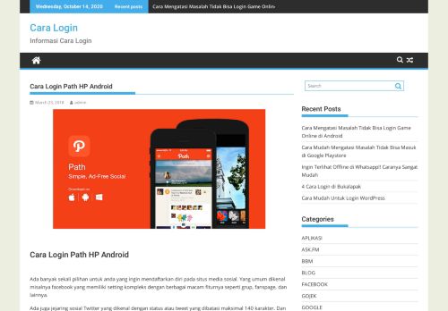 
                            2. Cara Login Path HP Android | Cara Login