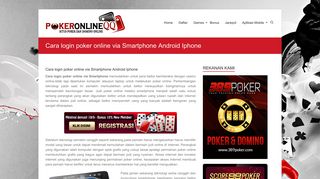 
                            4. Cara login poker online via smartphone Android Iphone