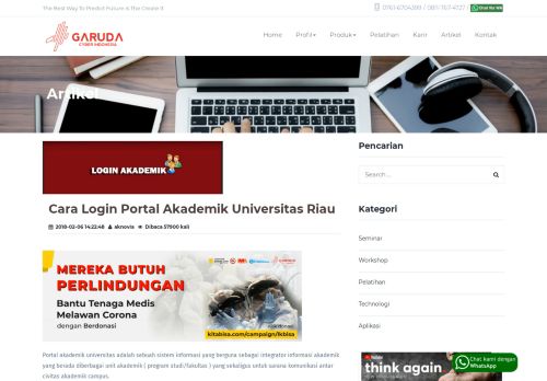 
                            2. Cara Login Portal Akademik Universitas Riau - Garuda Cyber