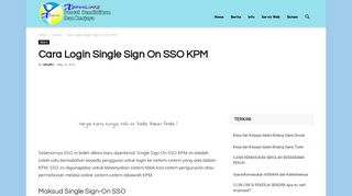 
                            8. Cara Login Single Sign On SSO KPM - Xpresi