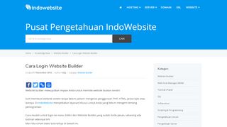 
                            7. Cara Login Website Builder - Pusat Pengetahuan IndoWebsite