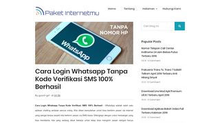 
                            9. Cara Login Whatsapp Tanpa Kode Verifikasi SMS 100% Berhasil