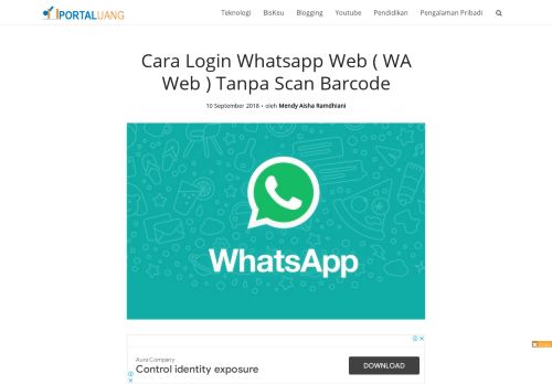 
                            5. Cara Login Whatsapp Web Tanpa Scan Barcode - Portal Uang