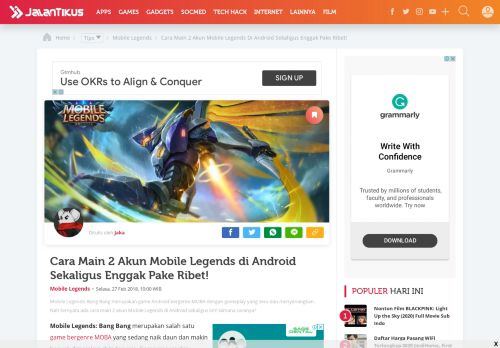 
                            2. Cara Main 2 Akun Mobile Legends di Android Sekaligus Enggak Pake ...