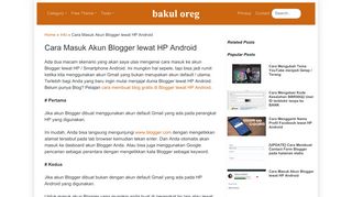 
                            3. Cara Masuk Akun Blogger lewat HP Android ~ Bakul Oreg