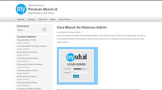 
                            4. Cara Masuk Ke Halaman Admin - Panduan Mysch.id