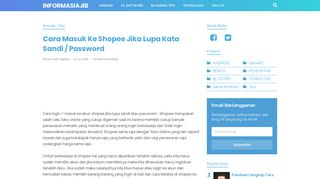 
                            6. Cara Masuk Ke Shopee Jika Lupa Kata Sandi / Password - informasiajib