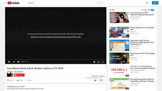 
                            8. Cara Masuk Mode Admin Modem Indihome ZTE F609 - YouTube