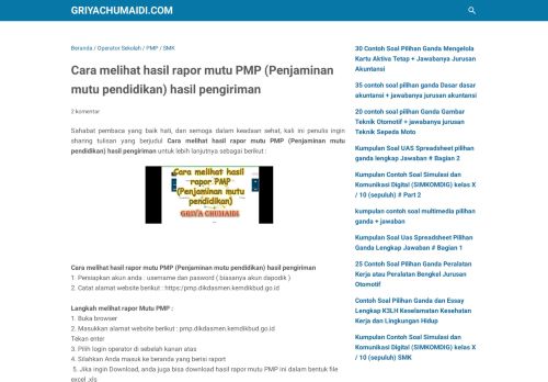 
                            6. Cara melihat hasil rapor mutu PMP (Penjaminan mutu pendidikan ...