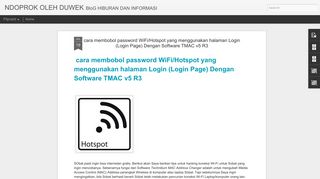 
                            3. cara membobol password WiFi/Hotspot yang menggunakan halaman ...