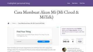 
                            9. Cara Membuat Akun Mi (Mi Cloud & MiTalk) — matriphe! personal blog
