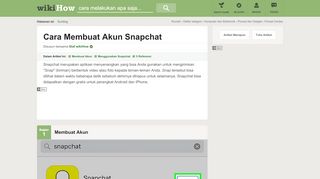 
                            1. Cara Membuat Akun Snapchat - wikiHow