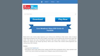 
                            7. Cara Membuat Akun SSH Gratis di FastSSH - Arie Bagi