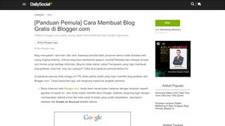 
                            12. Cara Membuat Blog Gratis di Blogger.com | Dailysocial