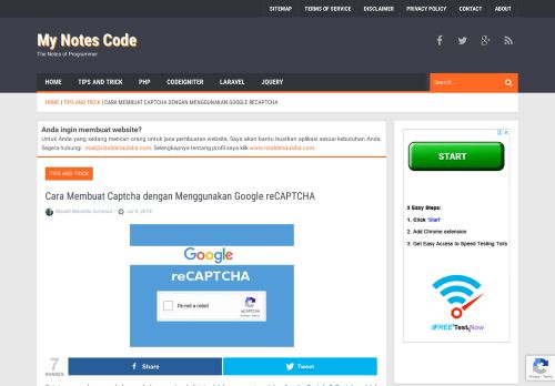 
                            7. Cara Membuat Captcha dengan Menggunakan Google reCAPTCHA