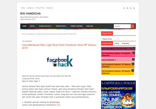 
                            7. Cara Membuat Fake Login Buat Hack Facebook Versi HP Terbaru 2013
