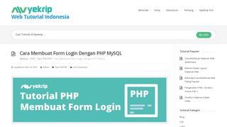 
                            7. Cara Membuat Form Login Dengan PHP MySQL - Nyekrip