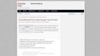 
                            2. Cara Membuat Form Login Dengan Visual Foxpro | Sekedar Hobi