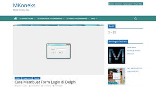 
                            11. Cara Membuat Form Login di Delphi - MKoneks