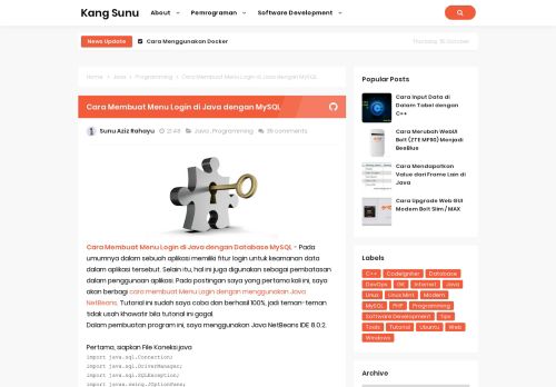 
                            10. Cara Membuat Menu Login di Java dengan MySQL - Kang Sunu