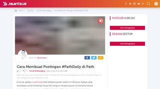 
                            9. Cara Membuat Postingan #PathDaily di Path - JalanTikus.com