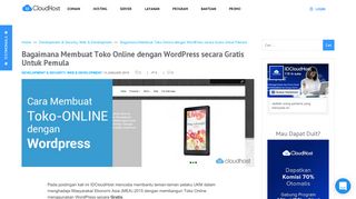 
                            13. Cara Membuat Toko Online GRATIS dengan Wordpress | IDCloudHost