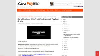 
                            2. Cara Membuat WebPro (Web Promosi) PayTren Gratis | Cara PayTren