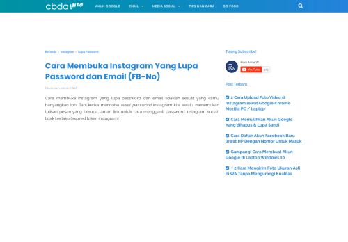 
                            8. Cara Membuka Instagram Yang Lupa Password dan Email (FB-No ...