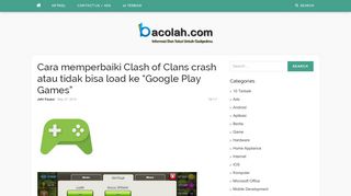 
                            1. Cara memperbaiki Clash of Clans crash atau tidak bisa load ke ...