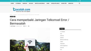 
                            13. Cara memperbaiki Jaringan Telkomsel Error / Bermasalah - Bacolah ...