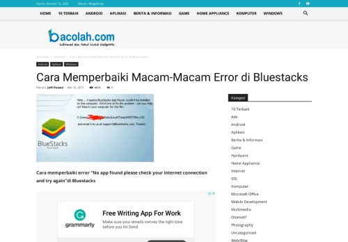 
                            5. Cara Memperbaiki Macam-Macam Error di Bluestacks - Bacolah.com