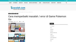 
                            12. Cara memperbaiki masalah / error di Game Pokemon Go - Bacolah.com