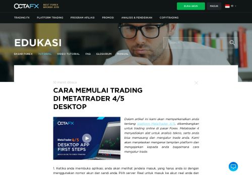 
                            8. Cara memulai trading di MetaTrader 4/5 Desktop | OctaFX