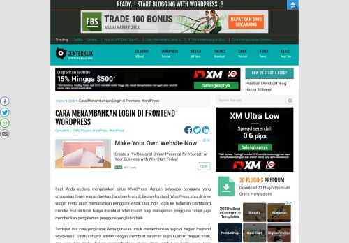 
                            2. Cara Menambahkan Login di Frontend WordPress - Centerklik