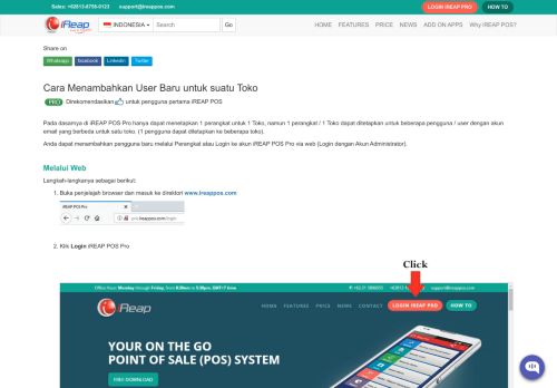 
                            4. Cara Menambahkan User Baru untuk suatu Toko - iReap POS