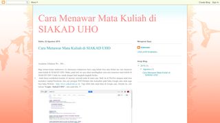 
                            12. Cara Menawar Mata Kuliah di SIAKAD UHO: 2015