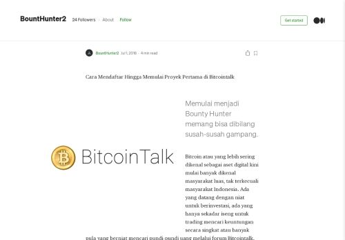 
                            11. Cara Mendaftar Hingga Memulai Proyek Pertama di Bitcointalk - Medium