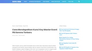 
                            8. Cara Mendapatkan Kunci Key Master Event PB Garena Terbaru ...