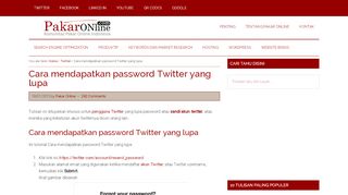 
                            10. Cara mendapatkan password Twitter yang lupa | Pakar Online Indonesia