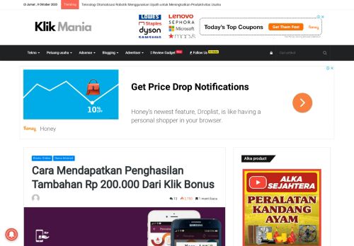 
                            3. Cara Mendapatkan Penghasilan Tambahan Rp 200.000 Dari Klik Bonus