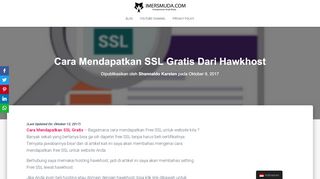 
                            13. Cara Mendapatkan SSL Gratis Dari Hawkhost - imersmuda