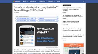 
                            11. Cara Mendapatkan Uang dari Whaff Rewards Hingga $20 Per Hari