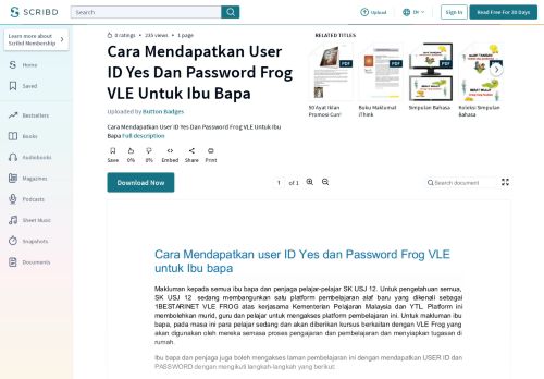 
                            11. Cara Mendapatkan User ID Yes Dan Password Frog VLE ...