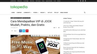 
                            13. Cara Mendapatkan VIP di JOOX Praktis, dan Gratis - Tokopedia Blog