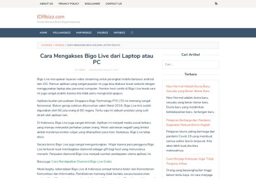 
                            9. Cara Mengakses Bigo Live dari Laptop atau PC | IDRbizz.com